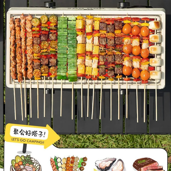Campverro Tragbarer BBQ-Ofen für Garten & Camping | Multifunktional & Kompakt | Für Outdoor-Kochen ohne Kohle | 47 × 28,5 × 22,5 cm