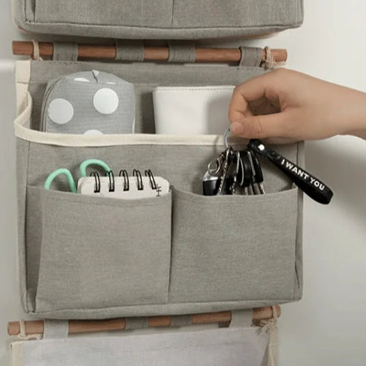 Stowilo Wandtasche | Wasserdichter Hänge-Organizer | Baumwolle-Leinen | Für Unterwäsche & Kleinteile