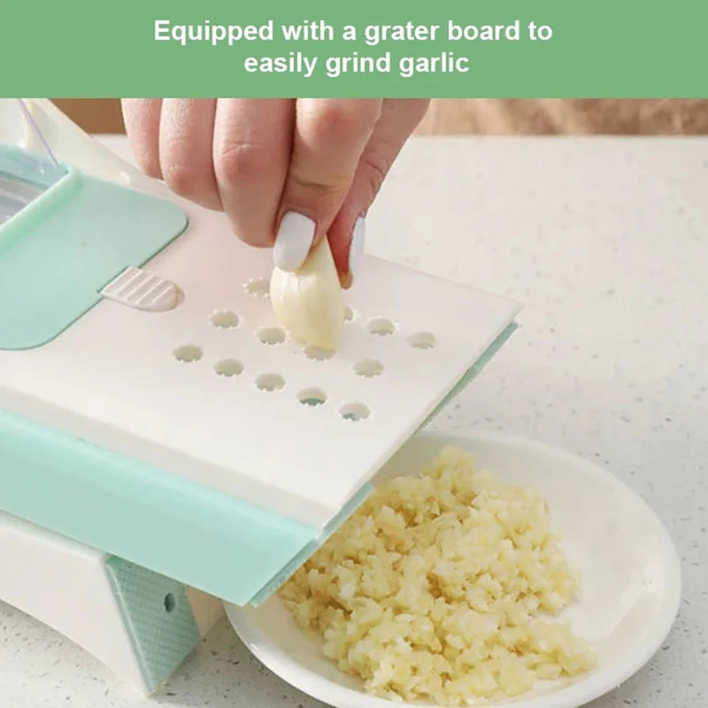 VegroSlicer 5-in-1 Gemüseschneider | Mandoline & Zerkleinerer | Manuell & Sicher | Für Obst, Gemüse & Fleisch | 27 x 11 cm