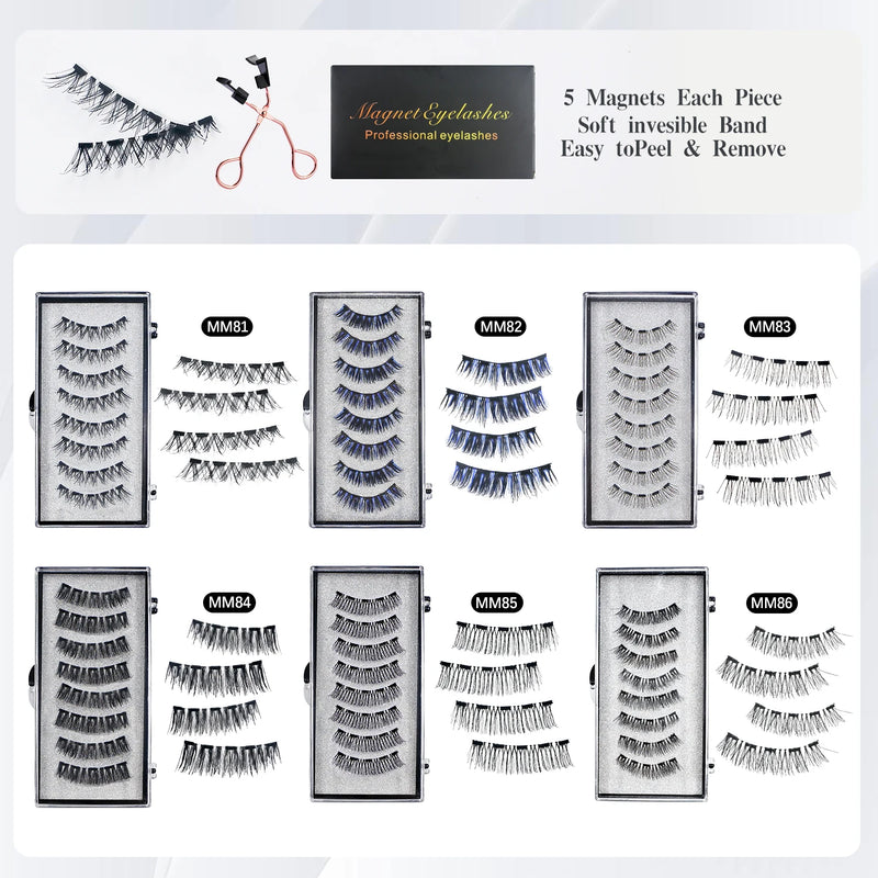 Magnetische Wimpern LashAura Magnetique | 8-teiliges Set ohne Kleber & Eyeliner | Wiederverwendbar | 5 Magnete | Natürlich & Voluminös