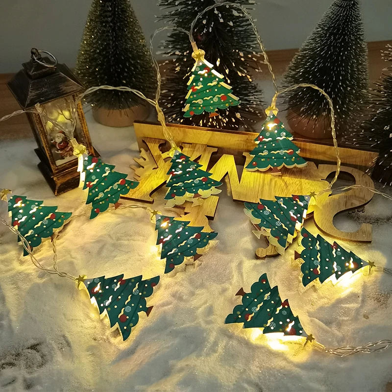 LED Weihnachtslichter FrostGlow | Acryl Schneemann & Tannenbaum | 10er Lichterkette | Festliche Deko für Weihnachten & Neujahr 2025