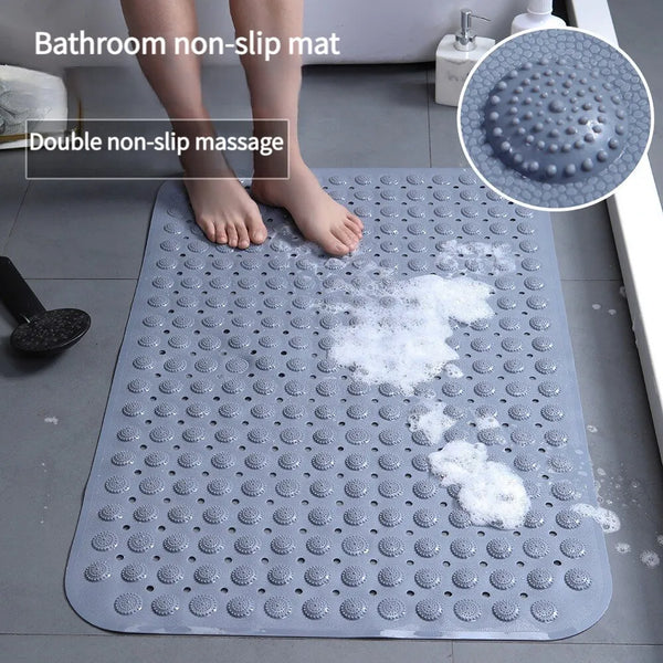 AquaSafe Relax Dusch- & Badewannenmatte | Rutschfest mit Saugnäpfen | Hohles Design & Massagefläche | 36 × 70 cm | PVC