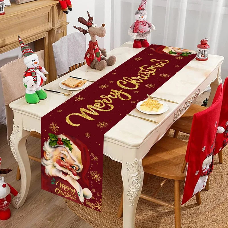 FestiLoom Weihnachts-Tischläufer | „Merry Christmas“-Design | 100 % Polyester | Festliche Deko für Weihnachten & Neujahr 2025/2026