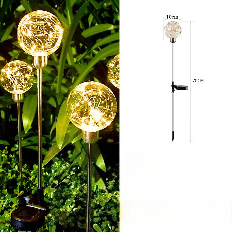 Lunova GlowSphere Solar-Kugel-Gartenleuchte 70 cm | LED-Landschaftslicht | Erdspieß | Wetterfest