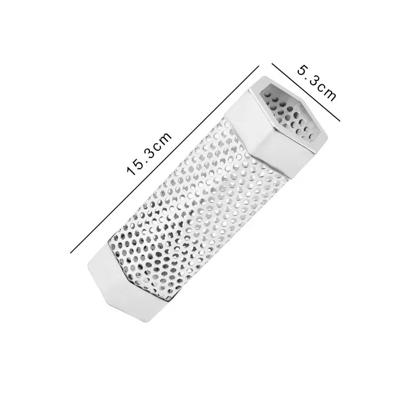 SmokeMaster Tube Edelstahl-Smoker-Röhre | Für Heiß- & Kalträuchern | BBQ-Aroma-Tube mit Lochdesign | 30,6 × 5,8 cm / 15,3 × 5,3 cm