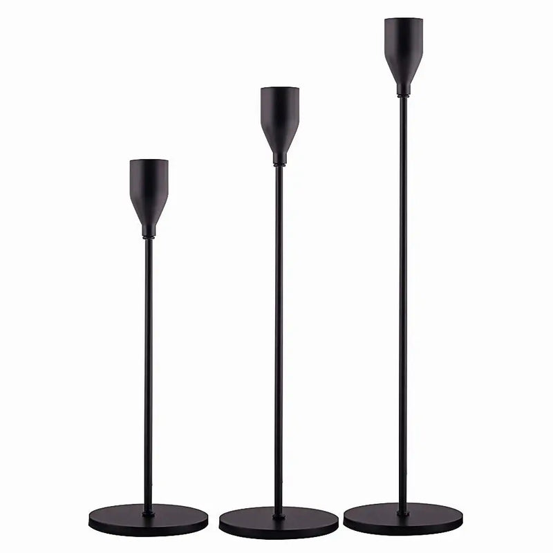 Luméa Kerzenhalter Set (3 Stück) | Europäisches Design | Metall | 24–34 cm