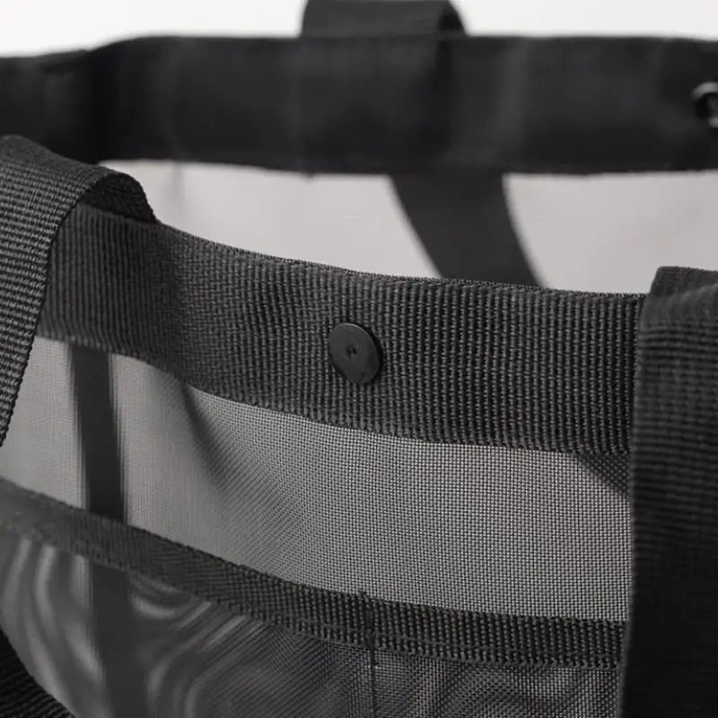 Strandtasche AEROWAVE Mesh | Groß & Atmungsaktiv | Für Strand, Sport & Reisen | Leicht & Schnell trocknend | Schwarz
