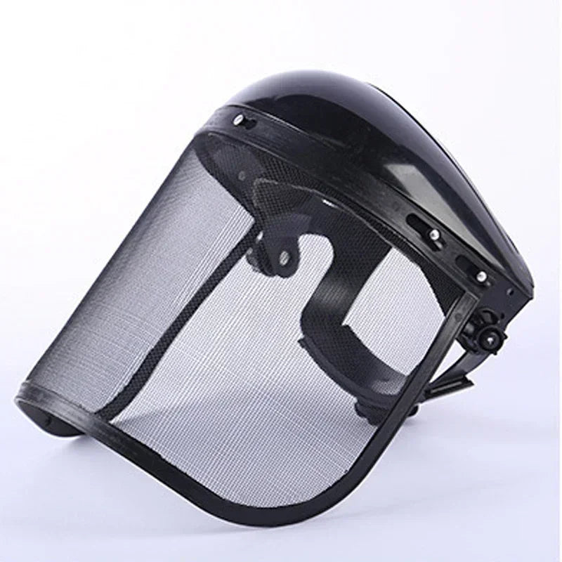 SafeCut Schutzhelm | Edelstahl-Gesichtsschutz für Garten & Bau | Vollmaske gegen Spritzer & Schläge | 39×20 cm