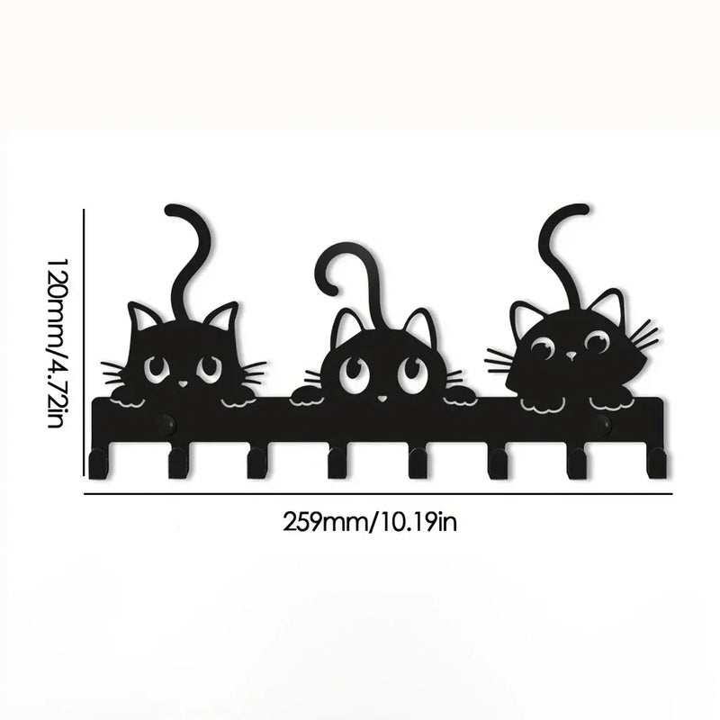 Schlüsselhalter CatHook | Wandhaken im Katzen-Design | Metall pulverbeschichtet