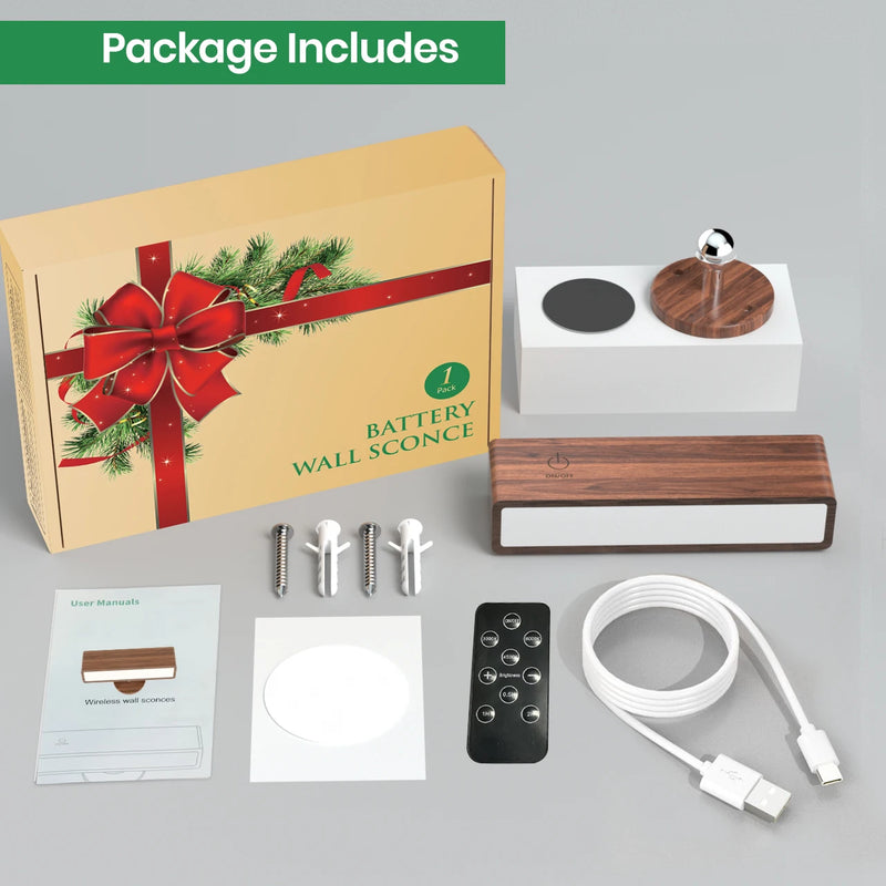 LumoWave Wandleuchte mit Fernbedienung | Kabellos & Dimmbar | 3 Farbtemperaturen | Akku & Touch-Steuerung