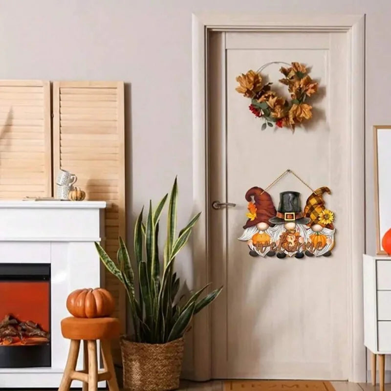 Holzschild SunnyFall | Sonnenblumen Herbst-Deko | 2D Hängeschild | Für Innen & Außen