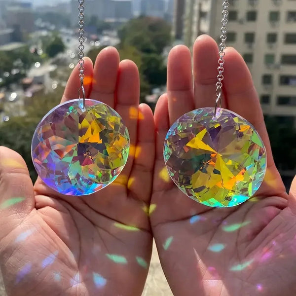 Suncatcher LumiKristall Duo | 2er-Set Kristall-Prismen | Regenbogenfänger für Fenster, Balkon & Garten