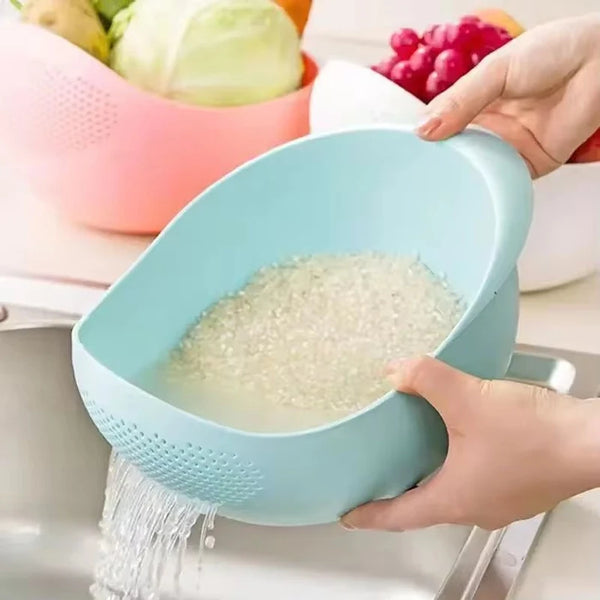 KlarSieb Multifunktions-Sieb | Reissieb & Abtropfkorb | Für Obst, Gemüse & Reis | Ergonomisches Design