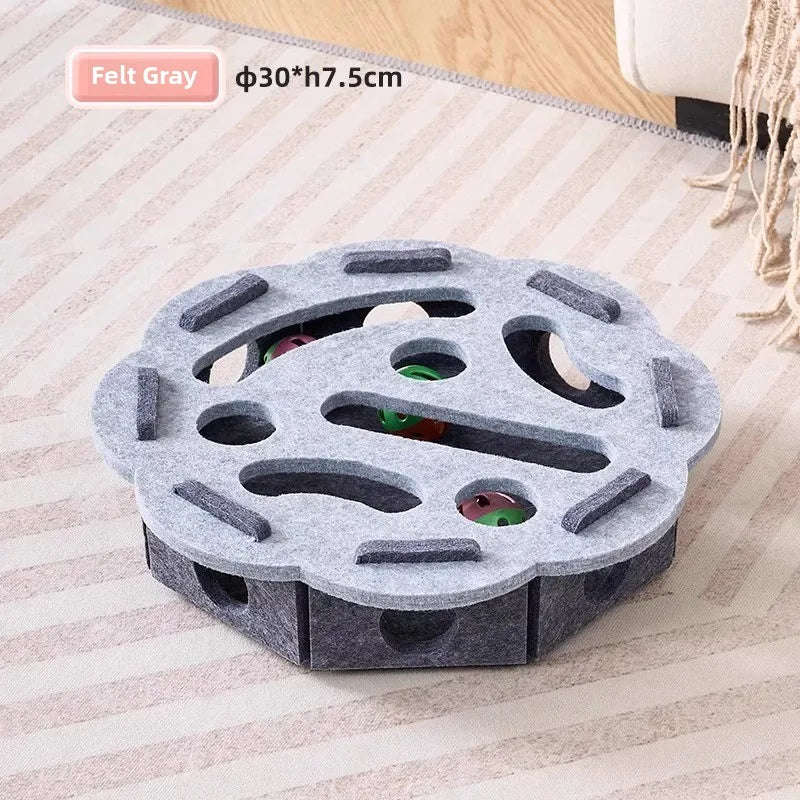 PAWFORT Katzen-Spielhaus 3-in-1 | Kratzbrett, Spielhöhle & Ballbahn | Einfach Aufbaubar
