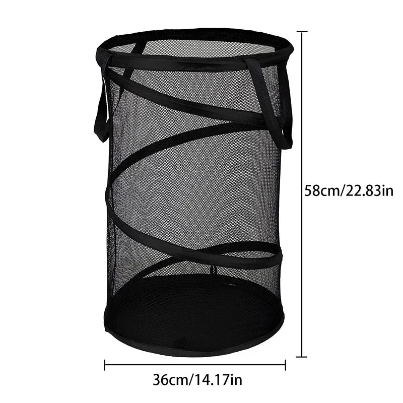 SPIRAFOLD Wäschekorb | Faltbar & Atmungsaktiv | Mesh-Design mit Tragegriffen | Für Zuhause, Bad & Studentenwohnung