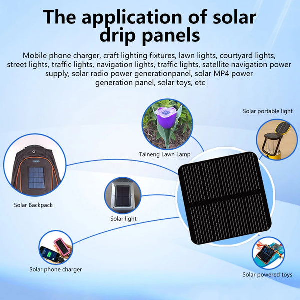 SolaPix AK5050 Mini-Solarpanel 2V | Hoch effizient & wasserdicht | 5x5 cm | Für Spielzeug, Garten & DIY