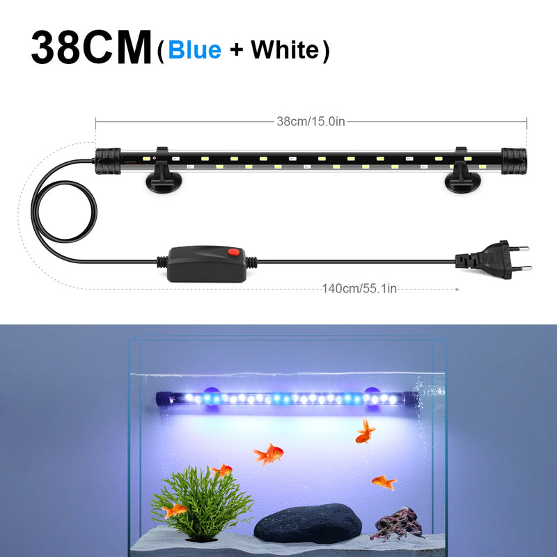 Aquanova LED-Aquariumlampe | Wasserdicht & Eintauchbar | Pflanzenwachstum & Fischfarben | 18–58 cm