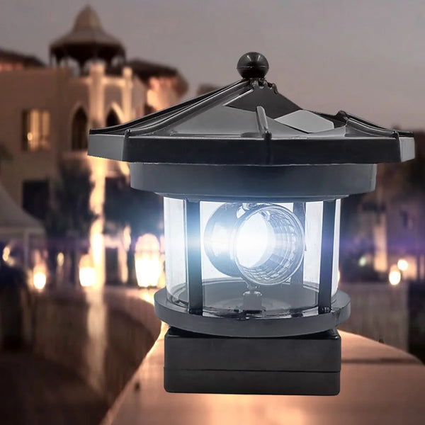 Solaria LightTower Solar-Leuchtturm Deko-Licht | LED mit rotierendem Lichtstrahl | Automatischer Sensor | Für Garten, Balkon & Zaun