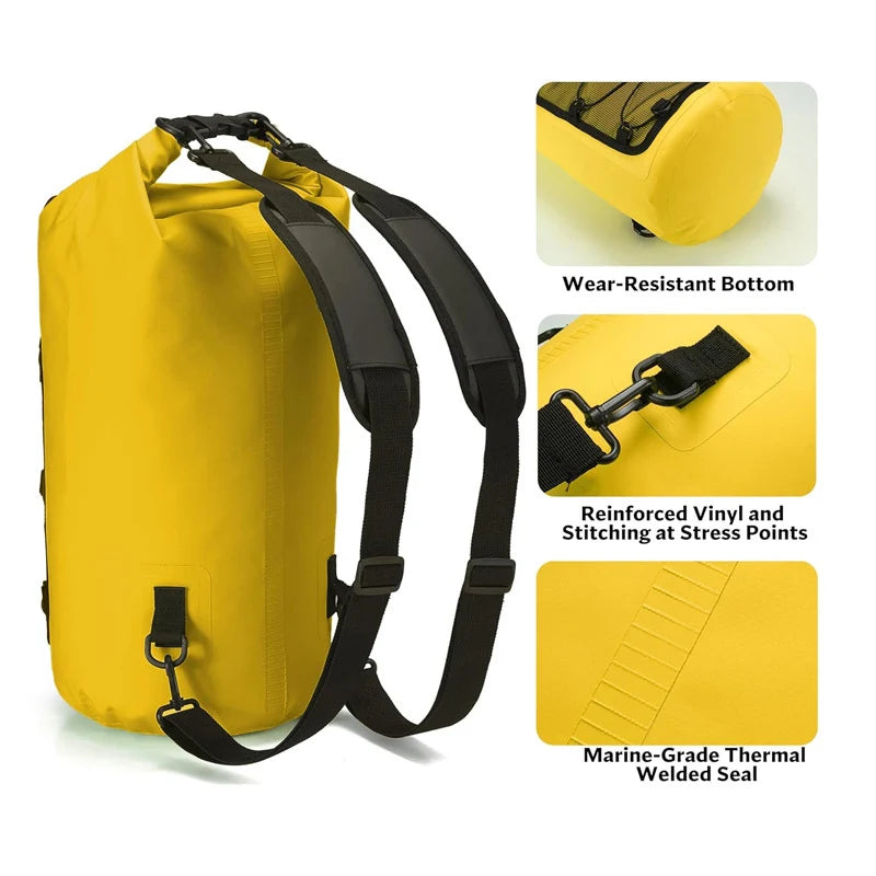 Wasserdichte Dry Bag AQUARIX Motion | 10/20/30 L | Rolltop & Schultergurt | Für Kajak, Strand & Trekking