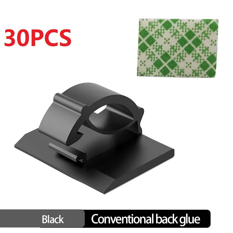 Kabelclips Set WireTidy | 30-90 teilig | Selbstklebend & flexibel | Für Schreibtisch, PC & Ladekabel