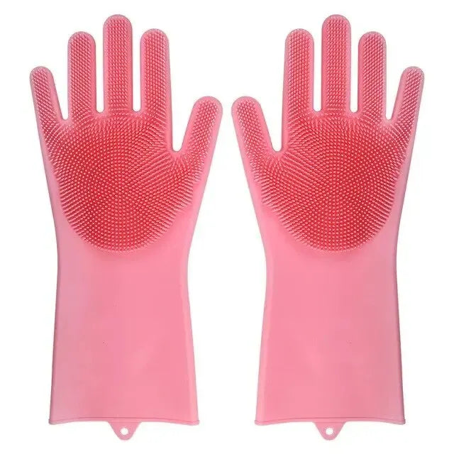 Spül- & Reinigunghandschuhe CleanGlove MagicScrub | Silikon-Handschuhe mit Bürstenstruktur | Hitzebeständig & lebensmittelecht | 32,5×11,5 cm