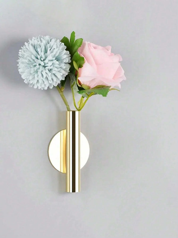 Wandvase AureaBloom | 1/3 Stück | Edelstahl in Roségold | Runde Metallvase im Nordic-Stil | Für Wohnzimmer, Hochzeit & Wanddeko