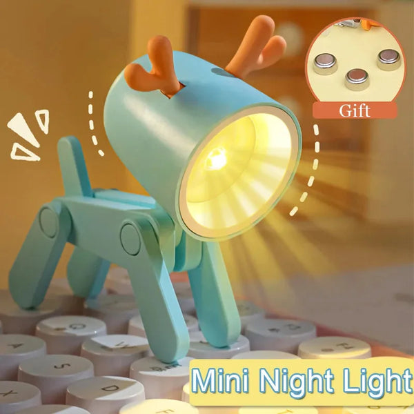 Lumibuddy Mini-Nachtlicht | Hund & Reh Design | Warmes LED-Licht | Batteriebetrieben | 8–9,6×5,5 cm