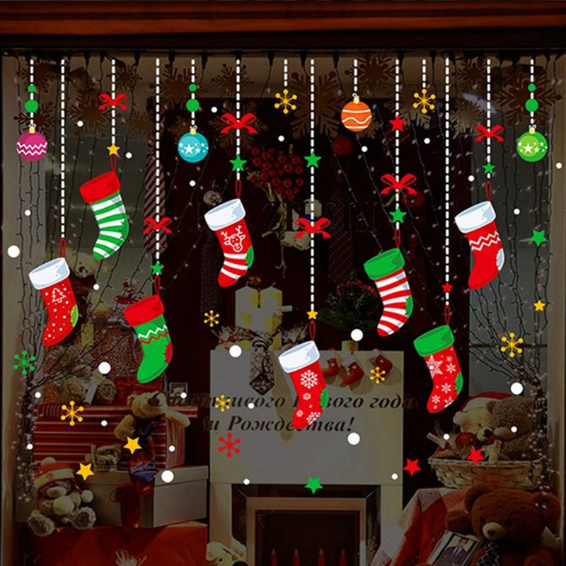 Festivia Weihnachtsfensteraufkleber | Wand- & Fensterdeko „Merry Christmas“ | Abnehmbare Weihnachtssticker für Zuhause | 2024–2025 Deko & Geschenkidee