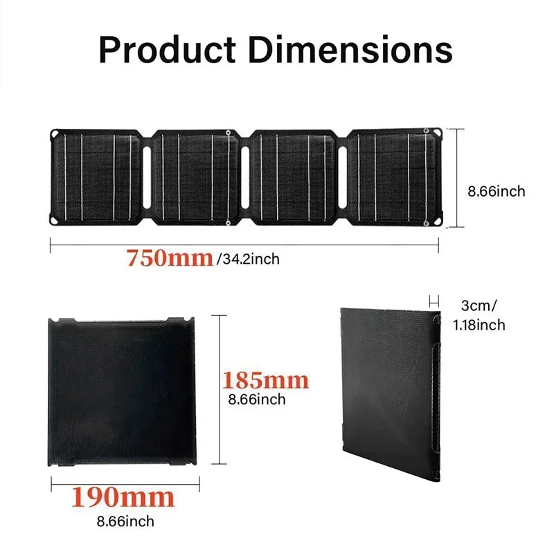 SolarNomad Flexibles Solar-Panel zum Falten | 30W/40W | Monokristallin & ETFE | Schnellladefunktion & USB-Ausgang | Für Reisen, Camping & Outdoor