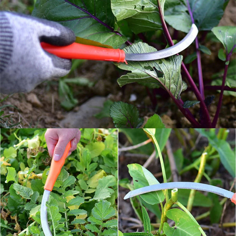 AgriZeno Unkrautsichel aus Edelstahl | Gezahnte Schneide | Für Ernte & Gartenarbeit | 30 cm