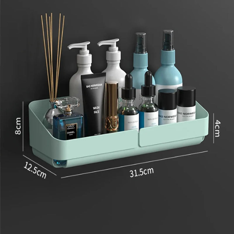 Wandregal EasyMount | Bad- & Küchenregal ohne Bohren | Aufbewahrung für Kosmetik, Shampoo & Gewürze