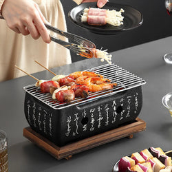 Koarento Tragbarer Holzkohlegrill | Koreanischer Tischgrill für Outdoor & Haushalt | Wiederverwendbar & Kompakt | Ideal für BBQ & Camping