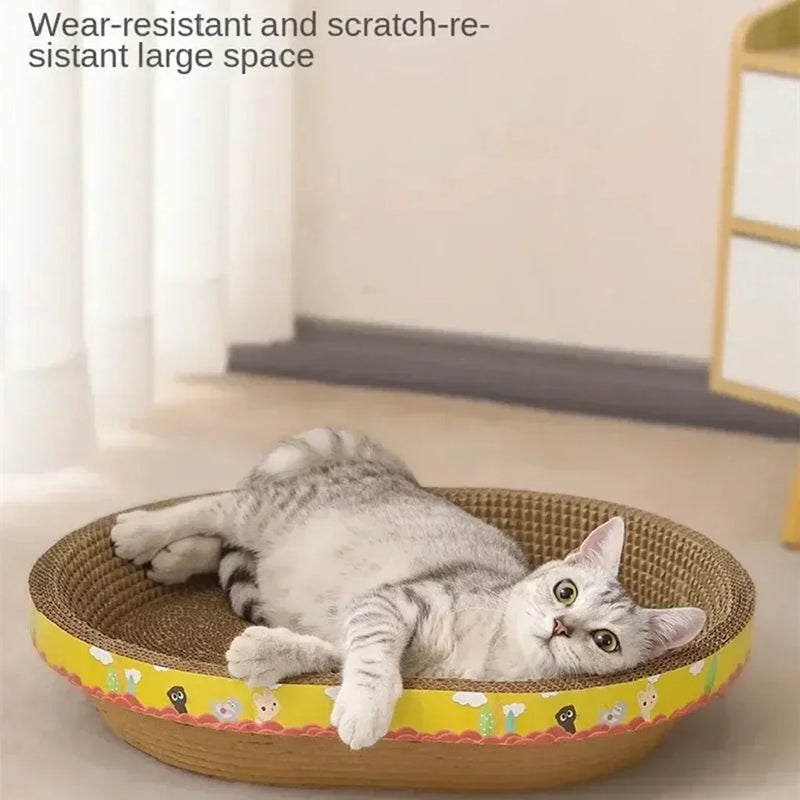KratziCat | Kratzbett & Spielzeug in Einem | Robustes Wellpappe-Design | 40x28x8cm