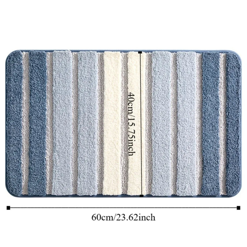 AquaLoom Badematte | Gestreift | Weich & Rutschfest | 40 x 60 cm | Mehrere Farben