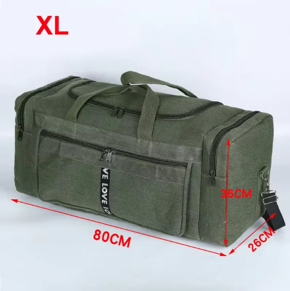 Reisetasche Bravion GearBag | XL Sport- & Trainingstasche aus wasserfestem Canvas | Schultertasche für Männer | 80×26×36 cm oder 60×23×32 cm