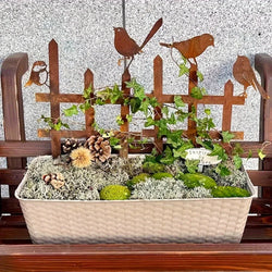 Rustivalo Metall-Gartenstecker Vogel | Rustikales Gartendeko-Element | Charmant & wetterfest | Geschenkidee für Gartenliebhaber