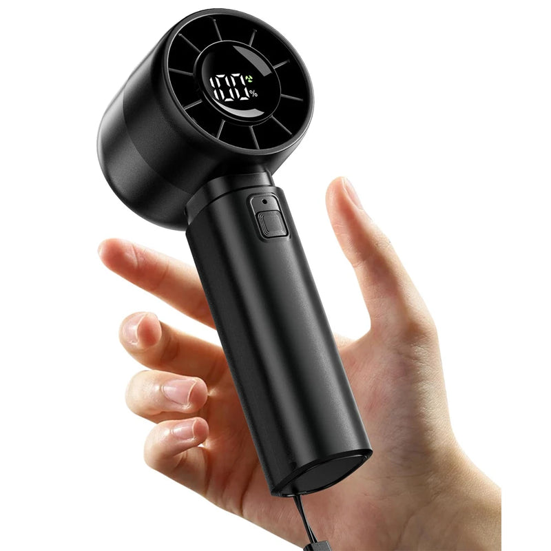 Venturox Mini Handventilator mit LED-Anzeige | 5-Stufen Turbo-Lüfter | 4000mAh Akku | Reiseventilator für Strand & Urlaub