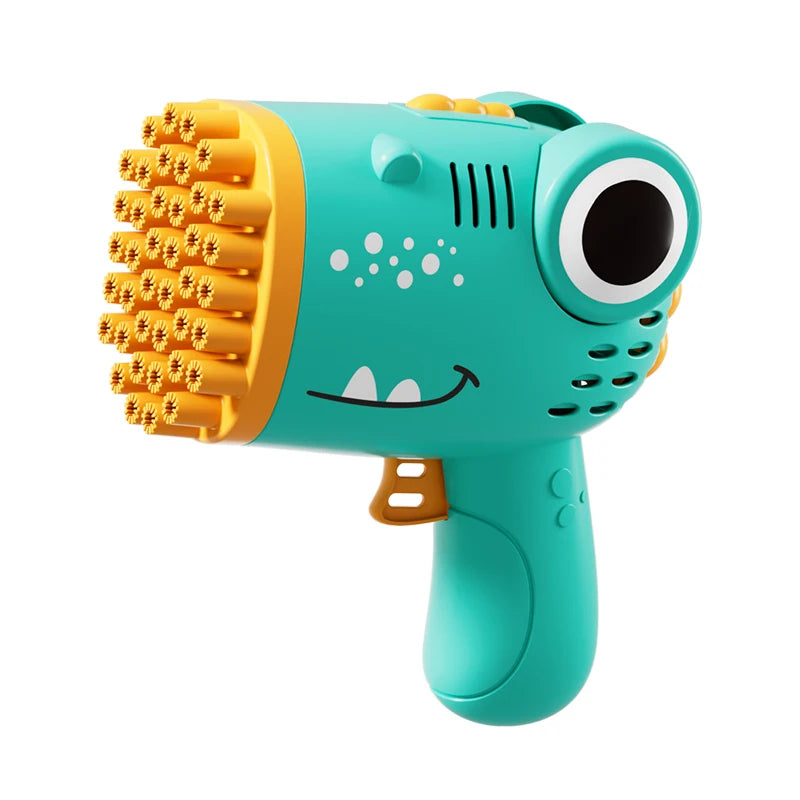 Dinosaurier Seifenblasenpistole DinoBubble 40X Pro | 40 Düsen | Vollautomatische Hand-Bubble-Maschine | Ohne Akku & Seifenwasser