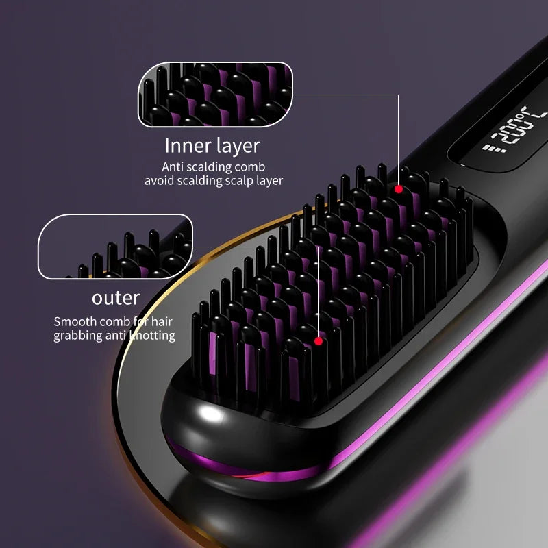 Glissara | Kabelloses Haarglätteisen | USB-Ladefunktion & LCD-Display | Keramik & Ionen-Technologie