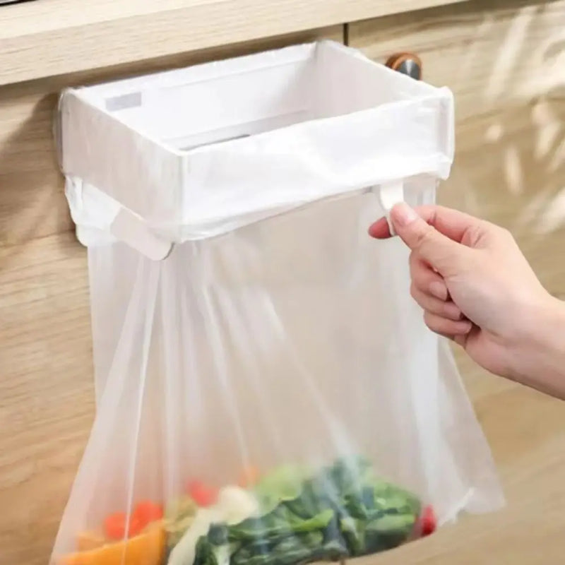 EcoFold Faltbarer Müllbeutelhalter | Kunststoff | Platzsparend & Stabil | 18,5×12,5×5,5 cm | Weiß/Grau