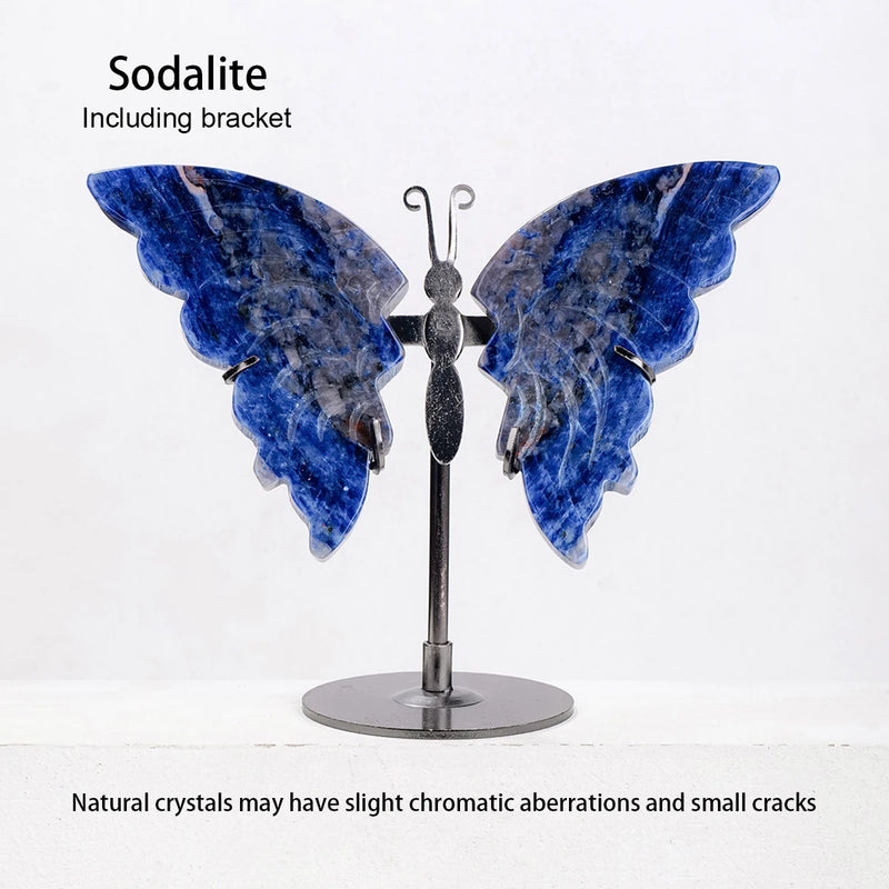 Kristallschmetterling Amethera | Handgeschnitzt aus Naturstein | Amethyst-Flügel | Deko & Geschenk