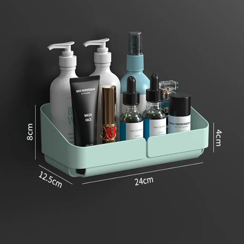 Wandregal EasyMount | Bad- & Küchenregal ohne Bohren | Aufbewahrung für Kosmetik, Shampoo & Gewürze