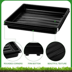 Plantivo Anzuchttabletts 6er-Set | 27×27 cm | Ohne Ablaufloch | Wiederverwendbar & Stapelbar