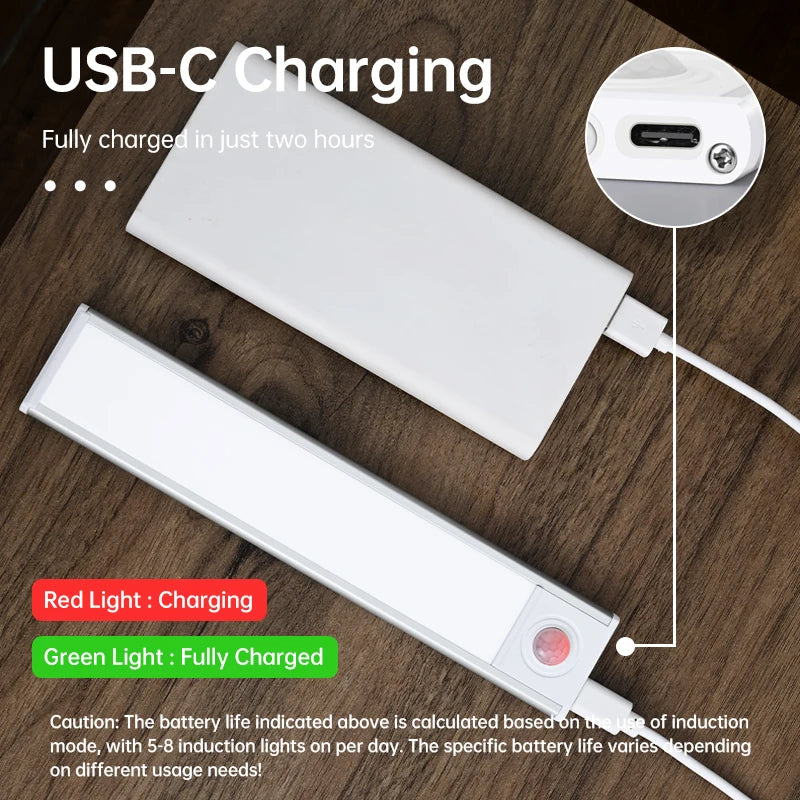 LED Schranklicht LumoSense | Bewegungsmelder & USB-C | 3 Lichtfarben | 20–60 cm