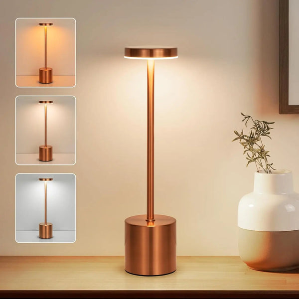 LumoTouch™ LED Tischlampe | Kabellos & Wiederaufladbar | Touchsensor | 3-stufig dimmbar | Modernes Aluminiumdesign