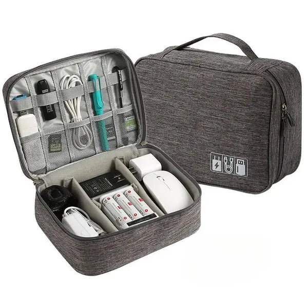 ORGAZIP Tech-Organizer | Große Kabeltasche für Reisen | Wasserdicht & multifunktional | Für Powerbanks, Kabel & Zubehör