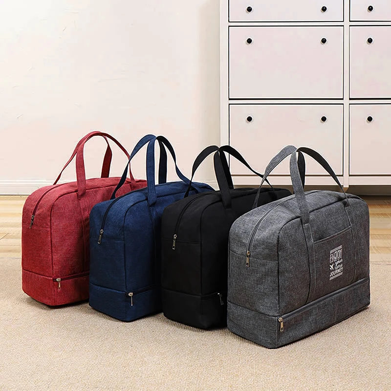 ReiseLuxe  Faltbare Reisetasche Damen | Großes Volumen | Schuhfach & Nassfach | Oxford-Gewebe