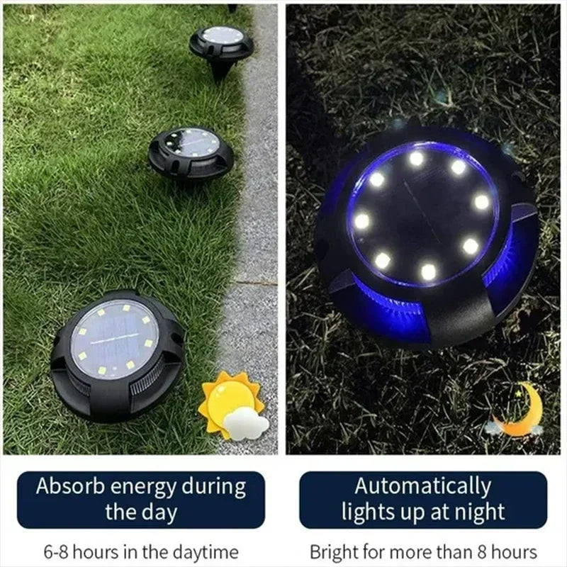 LumiTera GroundGlow 12 Solar-Bodenleuchte 12 LEDs | Edelstahl IP65 | Automatischer Dämmerungssensor | Für Garten, Terrasse & Wegbeleuchtung