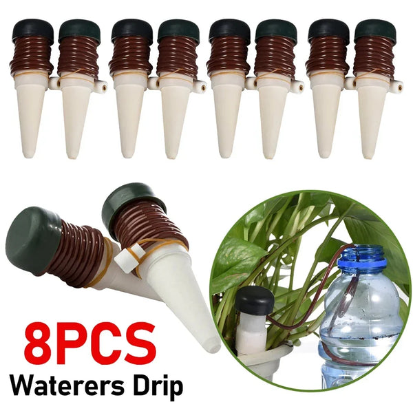 AquaTerris Pflanzenbewässerungssystem | 8er-Set | Selbstbewässernde Keramik-Spikes | Automatisch & Für Innenbereich