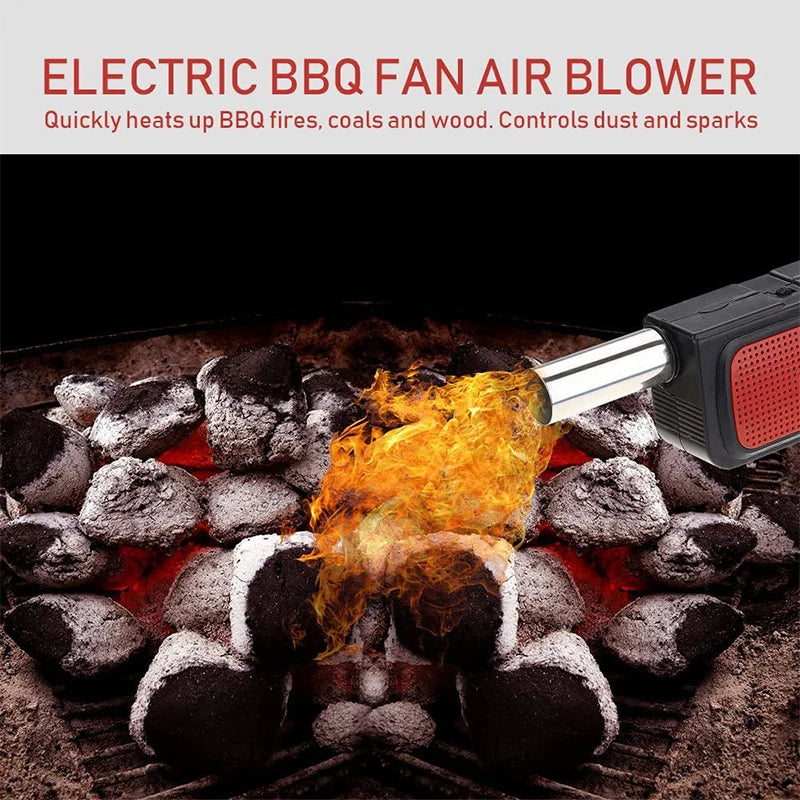 Grillvance FireBoost Elektrischer BBQ-Lüfter Handgebläse | Tragbares Grillgebläse für Kohlegrill & Camping